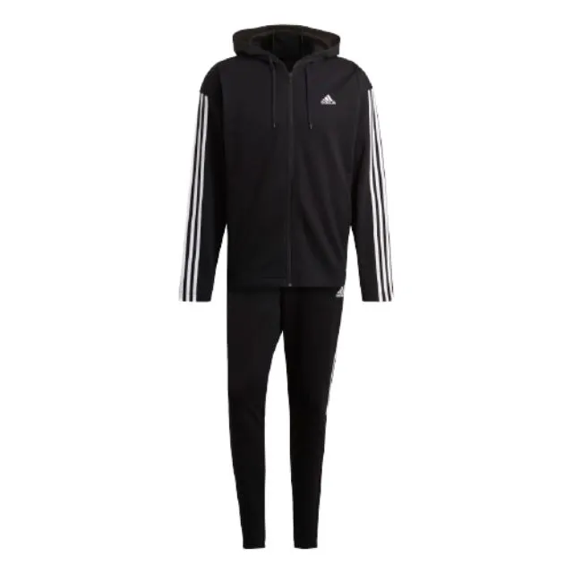 Adidas Sportwear Ribbed Insert Men Lifestyle Suit Black