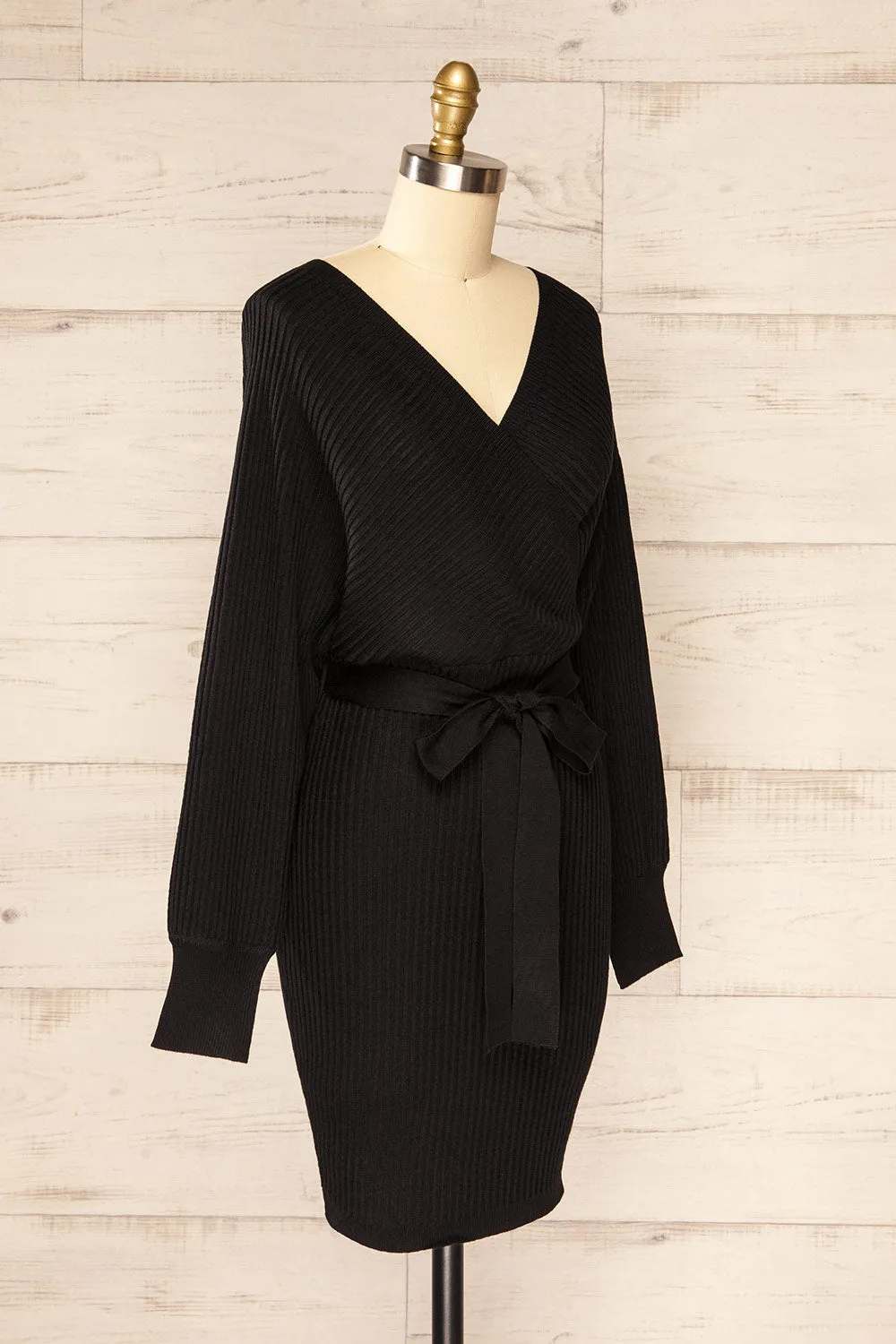 Bergame Black | Knitted Wrap Dress