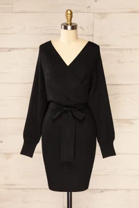 Bergame Black | Knitted Wrap Dress
