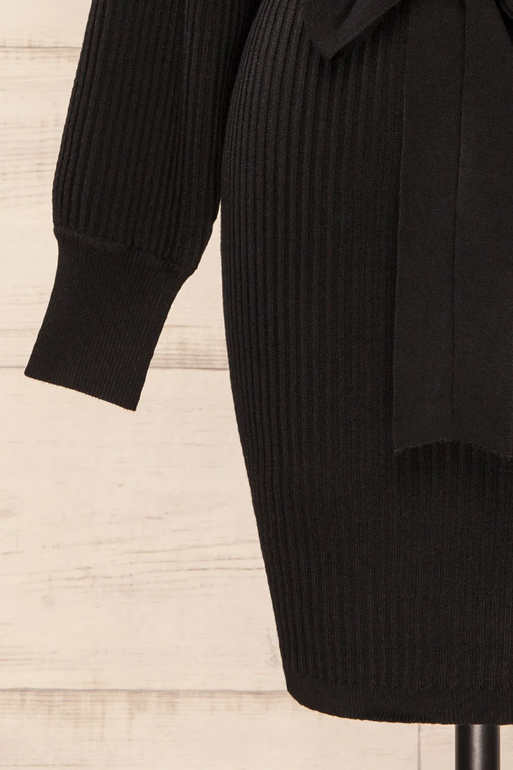 Bergame Black | Knitted Wrap Dress