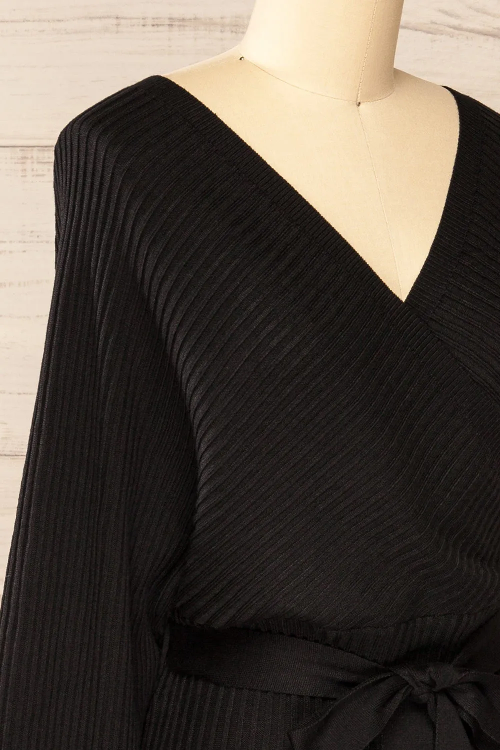 Bergame Black | Knitted Wrap Dress