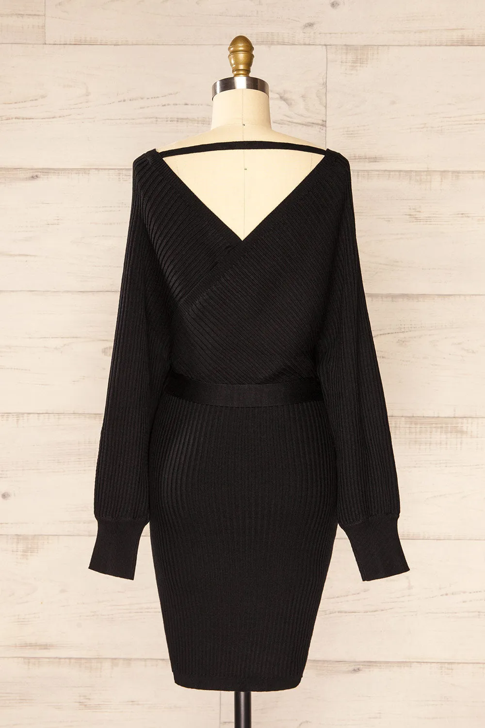 Bergame Black | Knitted Wrap Dress
