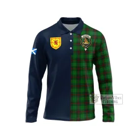 Beveridge Tartan Long Sleeve Polo Shirt Alba with Scottish Lion Royal Arm Half Style
