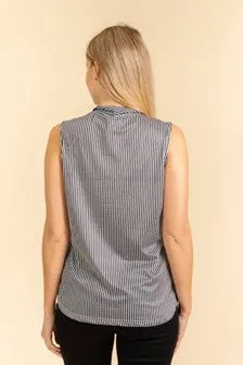 Black/White Stripe Tank with Tie - #4557-4562