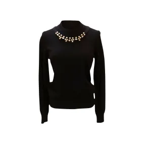 Comme des Garçons Pearl and Crystal Embellished Sweater