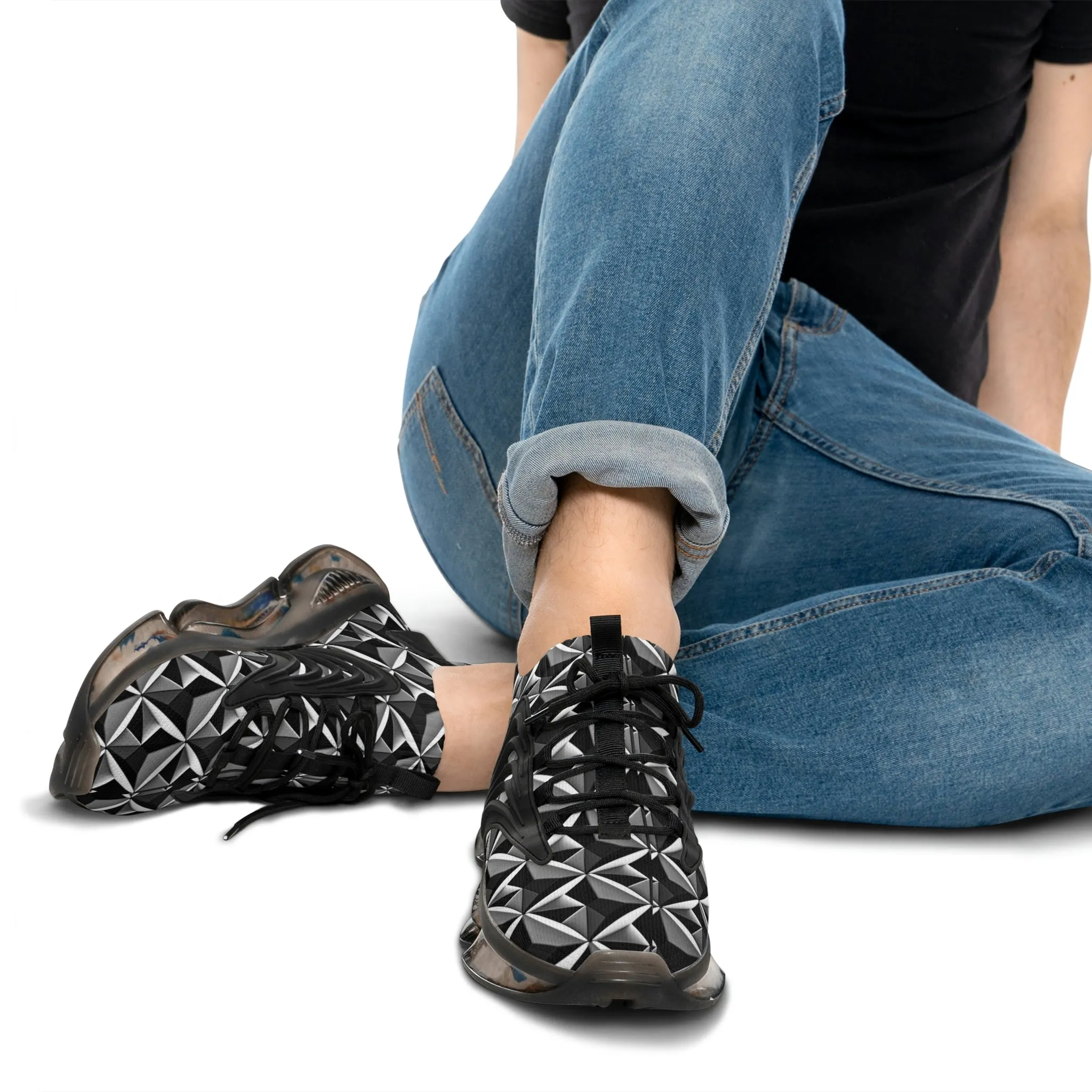 Diamond plate Sneakers Mens Mesh Shoes