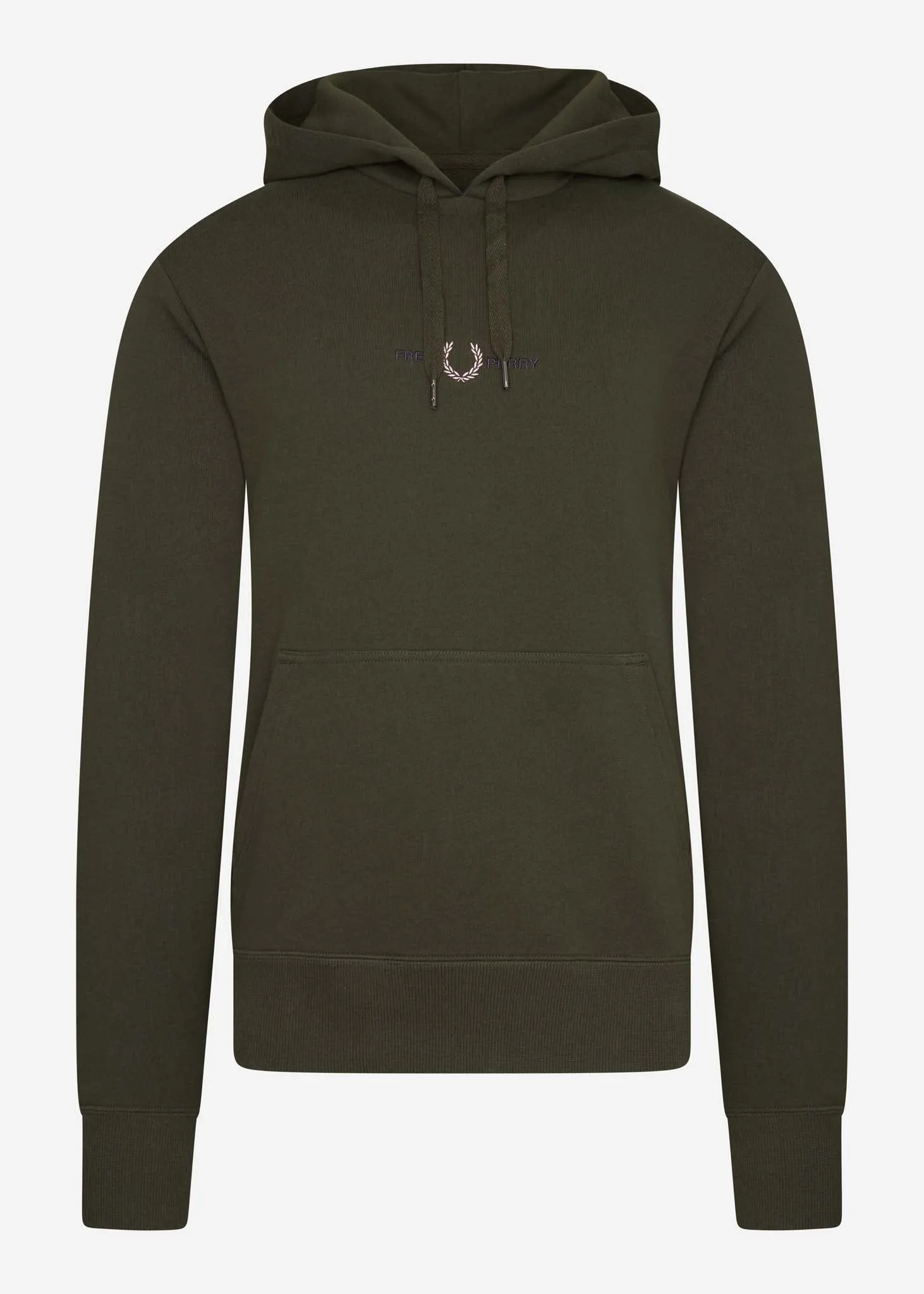 Embroidered hooded sweatshirt - hunting green