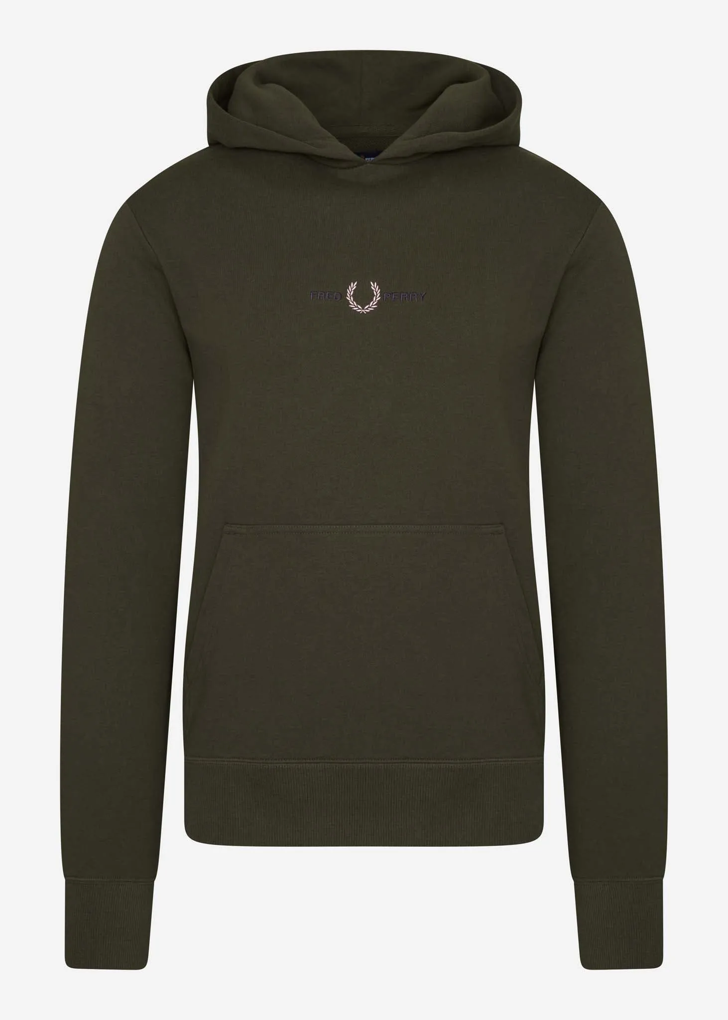 Embroidered hooded sweatshirt - hunting green