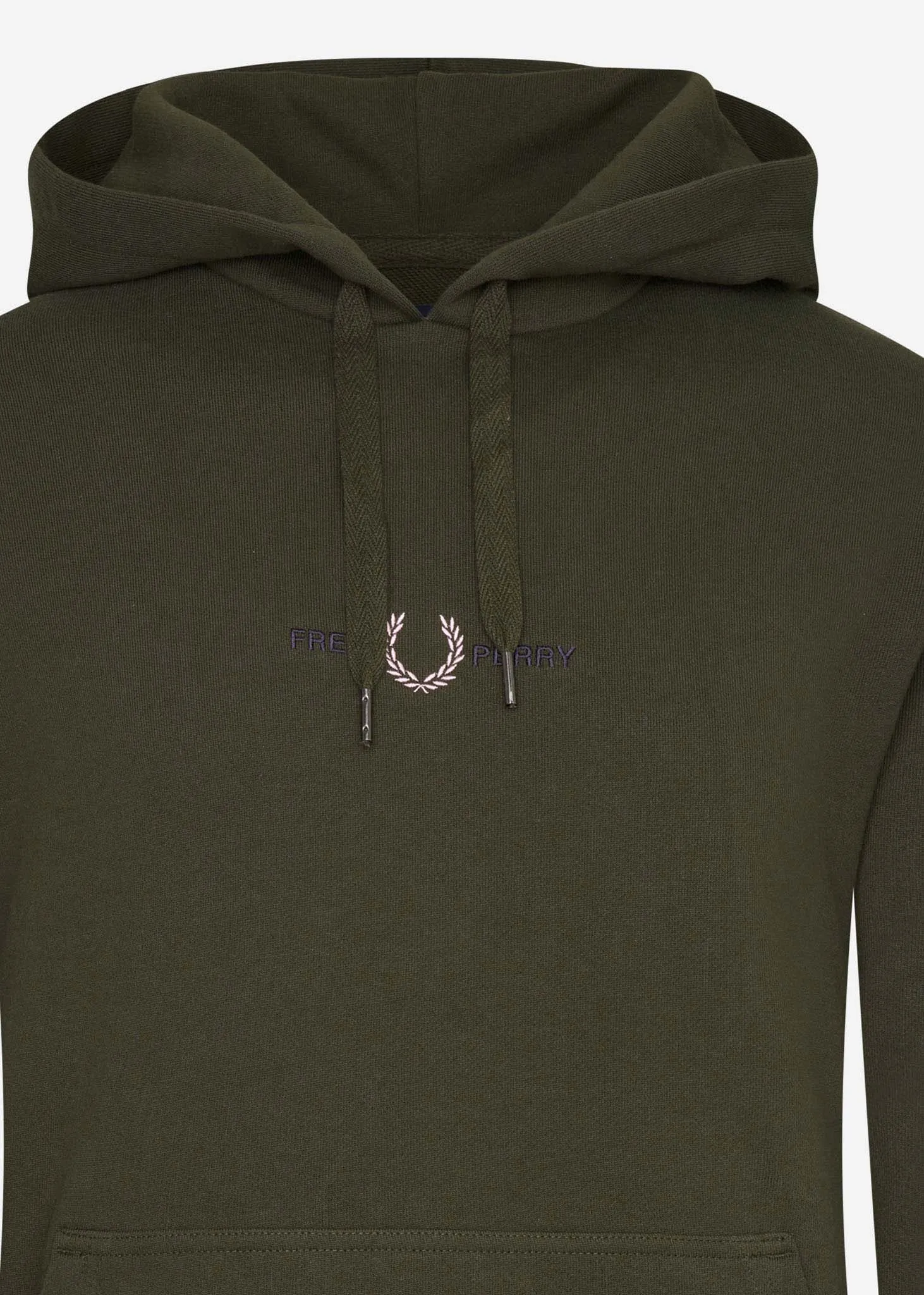 Embroidered hooded sweatshirt - hunting green