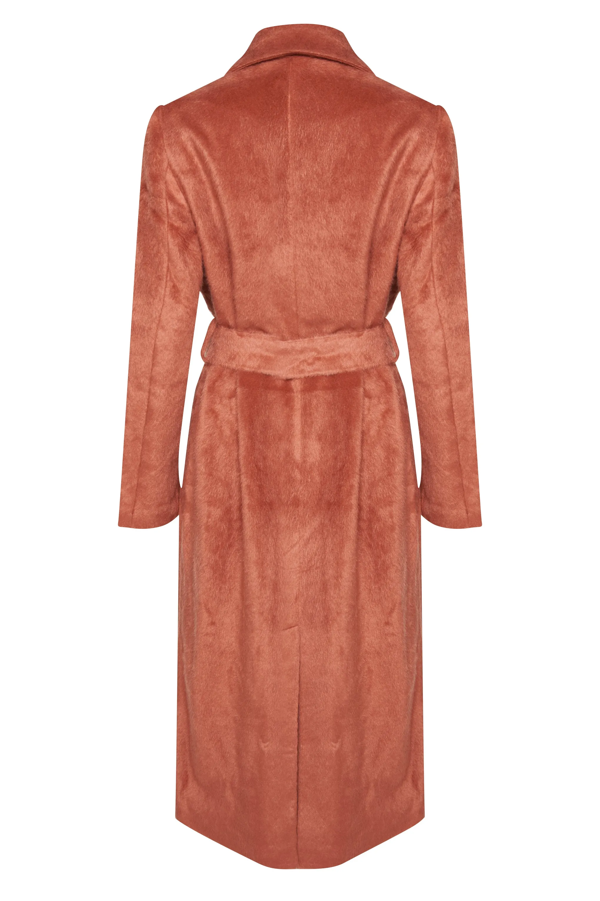Glamorous Rust Double Breasted Long Line Coat