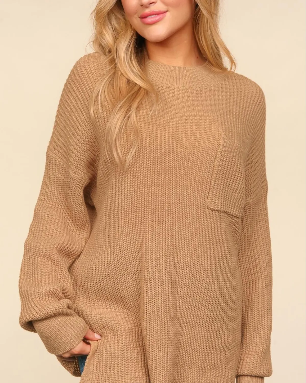 Haptics Plus Size Long Sleeve Sweater - Hct4140ax