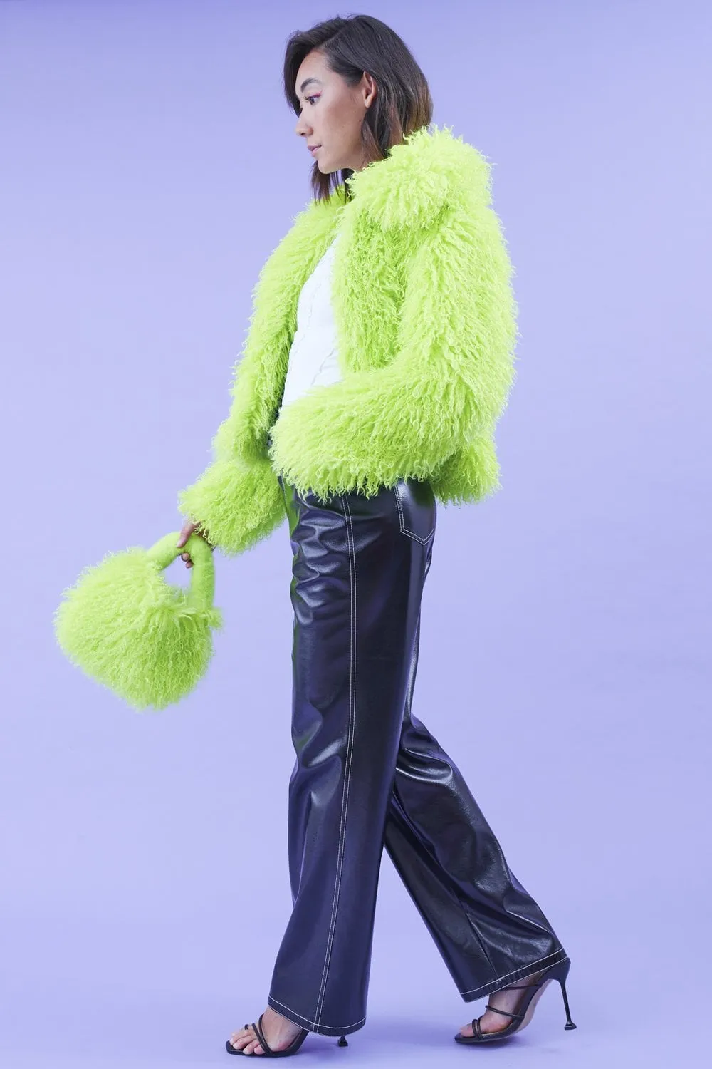 JAYLEY Bamboo Lyocell Knitted Vegan Faux Shearling Jacket
