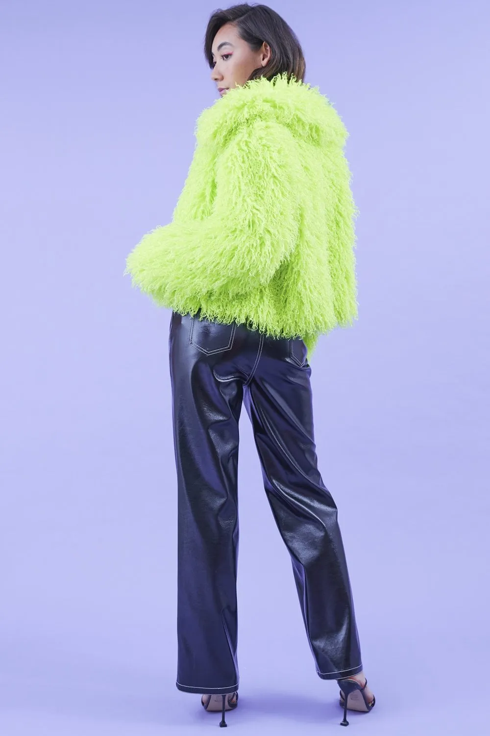 JAYLEY Bamboo Lyocell Knitted Vegan Faux Shearling Jacket