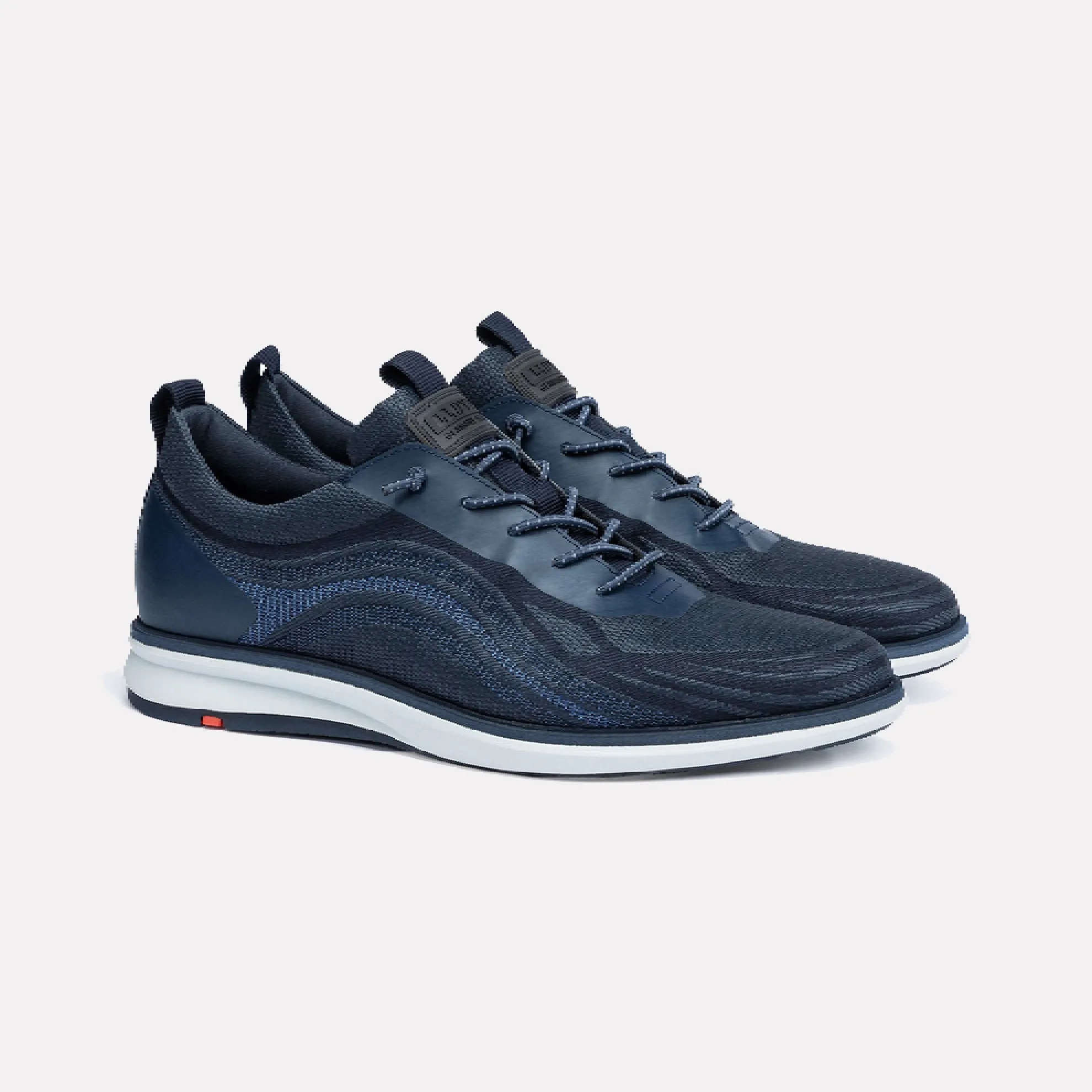 LLOYD "MAGNUS" Flexible Outsole Knit Sneaker / Black and Blue
