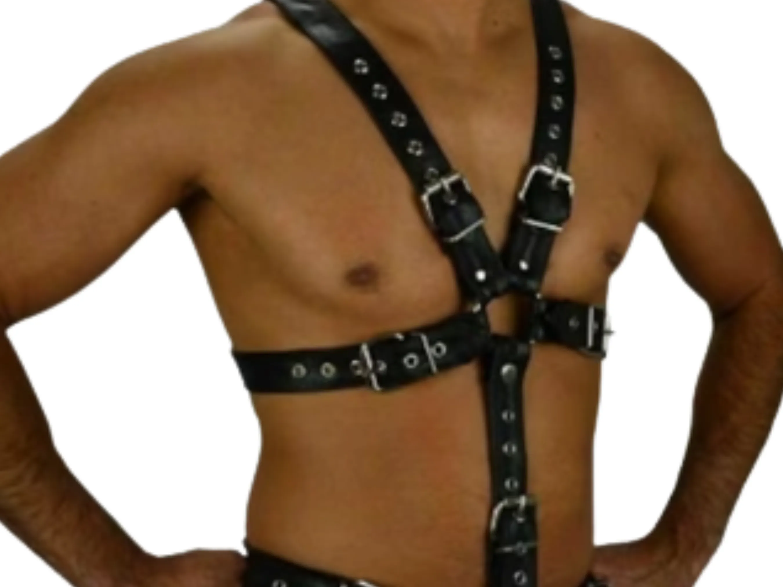 Mens Leather Body Harness with Jockstrap