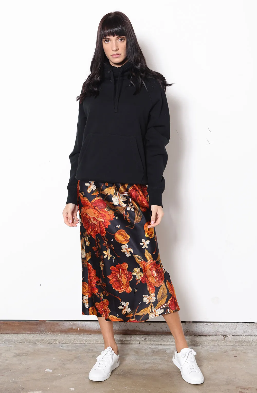 Midi Slip Dress   Embroidered Rose