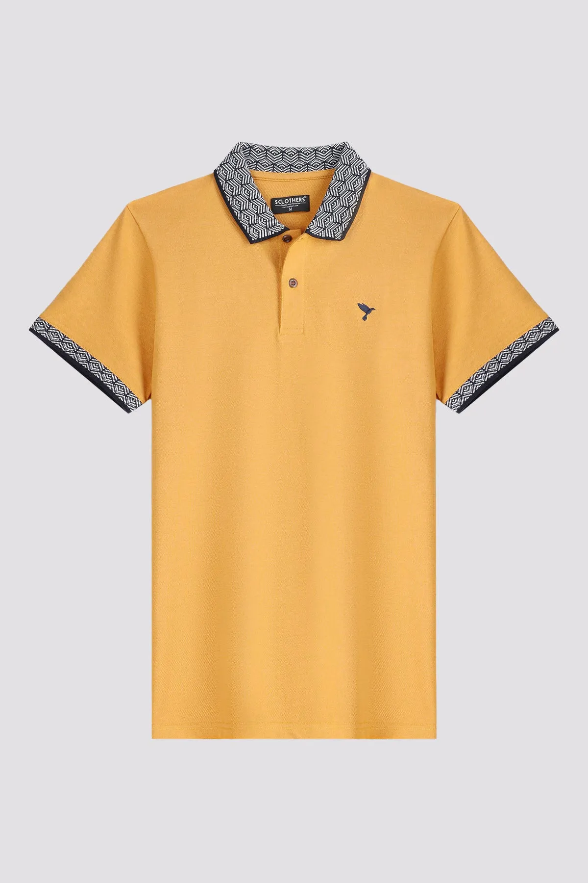 Oak Buff Jacquard Collar Polo Shirt - A24 - MP0259R