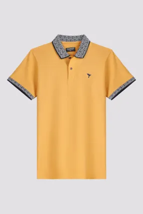 Oak Buff Jacquard Collar Polo Shirt - A24 - MP0259R