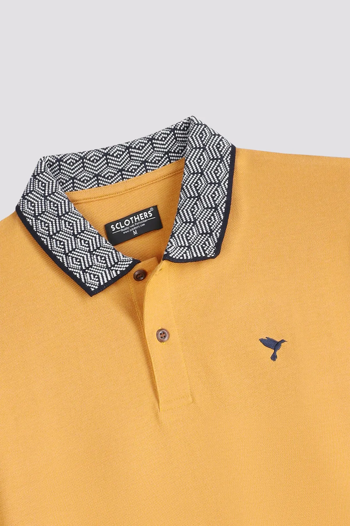 Oak Buff Jacquard Collar Polo Shirt - A24 - MP0259R