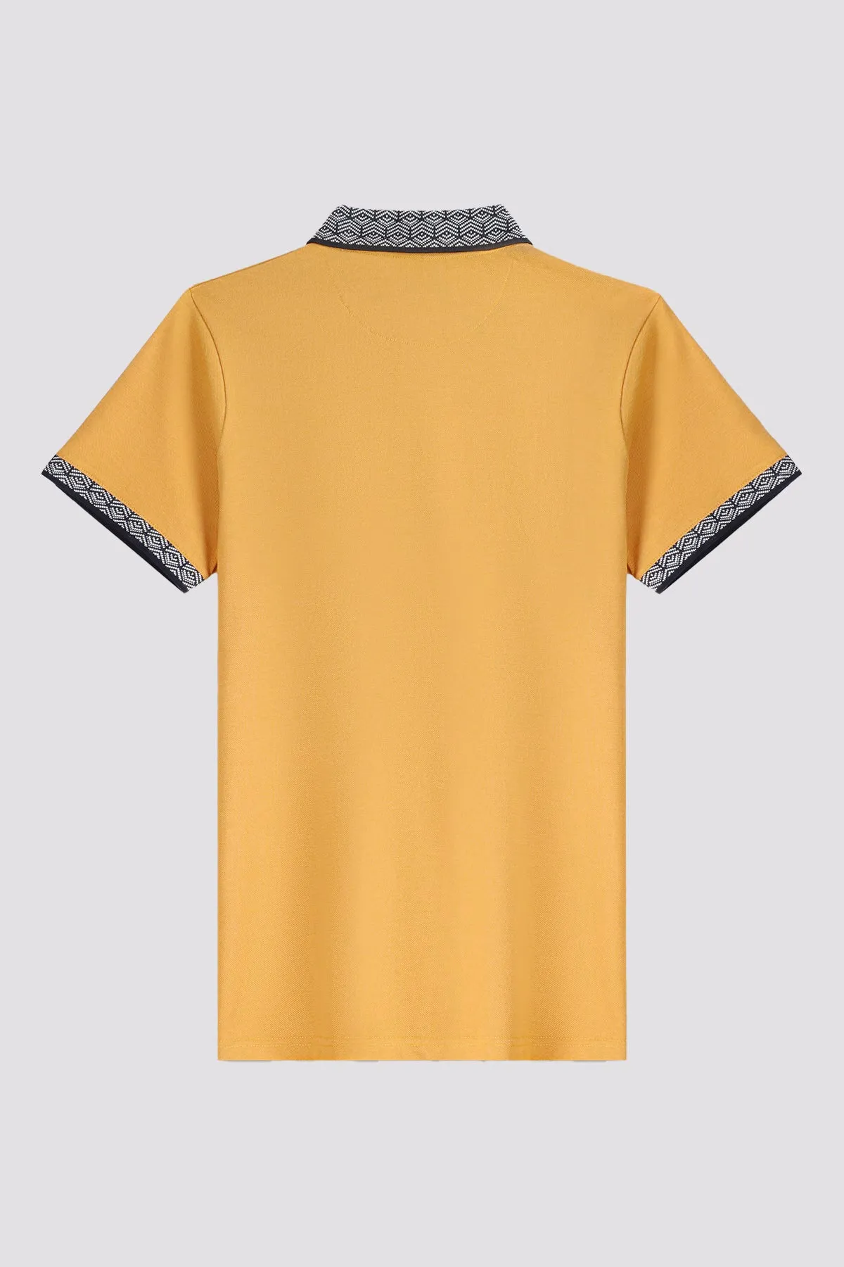 Oak Buff Jacquard Collar Polo Shirt - A24 - MP0259R