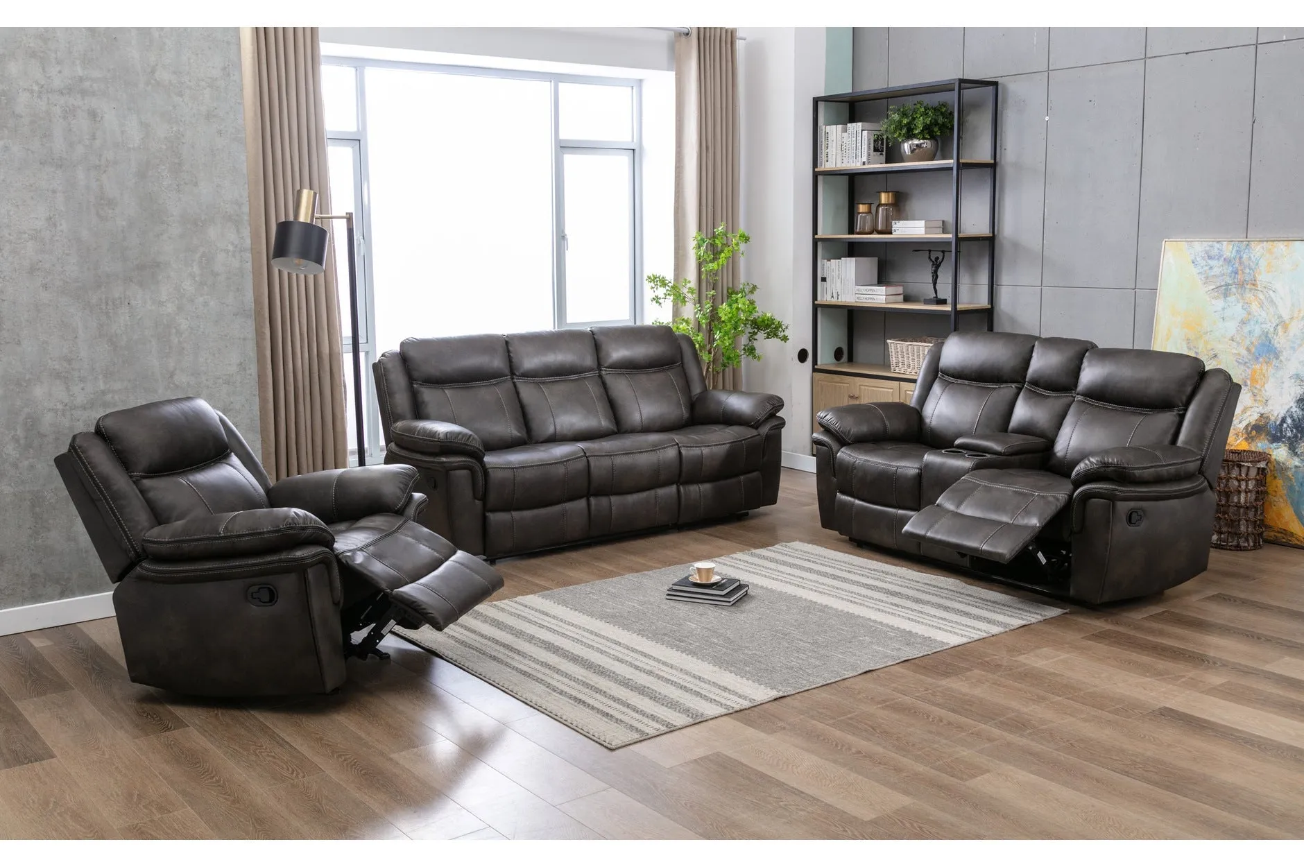 Peabody Grey Reclining Living Set