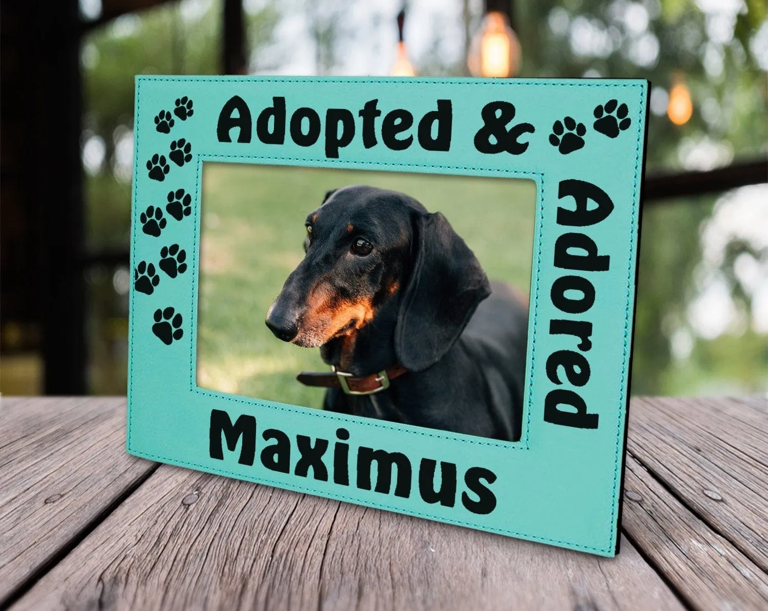 Picture Frames for Dogs and Cats Adopted and Adored Pet Photo Frame Personalized Paw Prints Rescued Puppy Kitten Best Friend Animal Gift