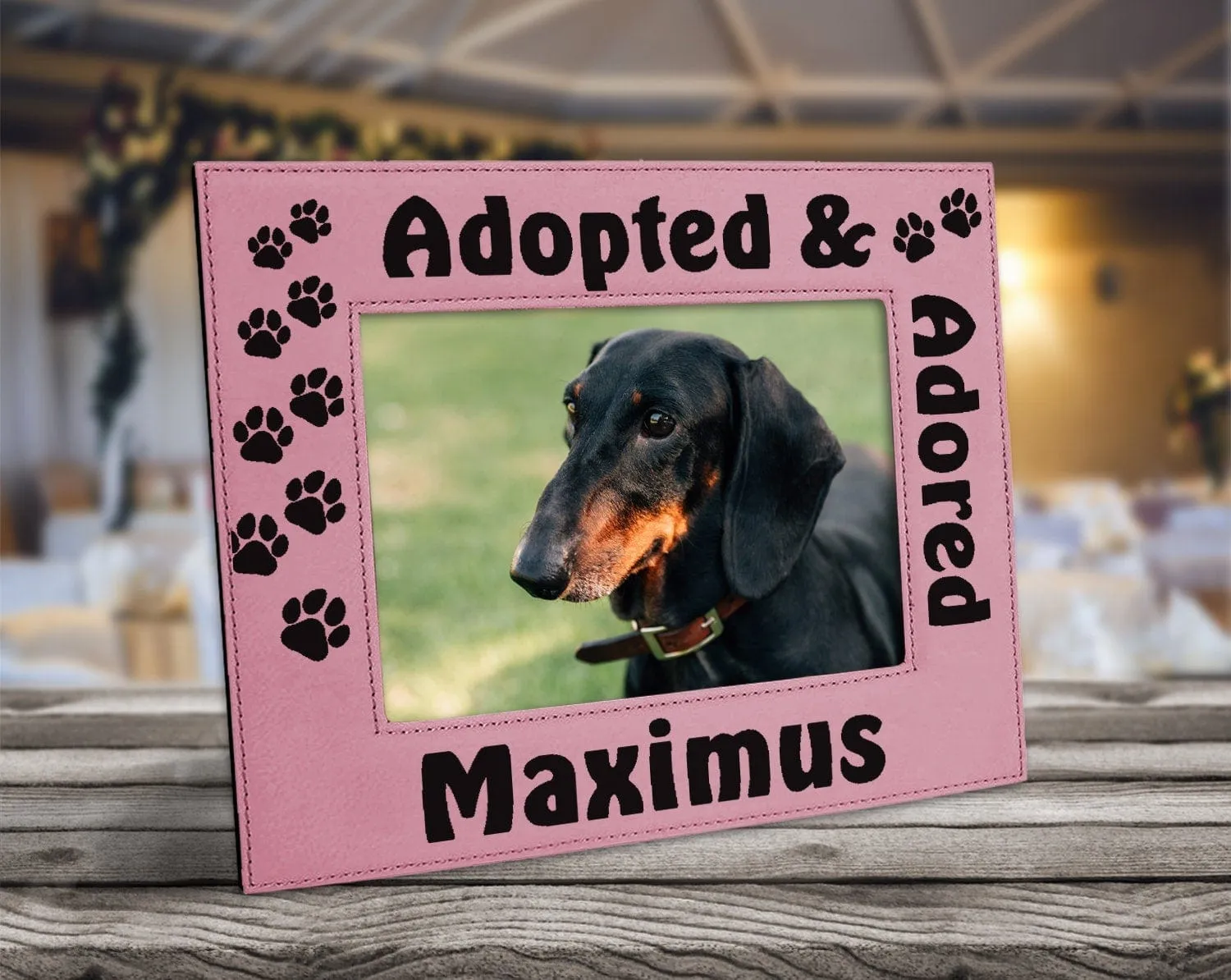 Picture Frames for Dogs and Cats Adopted and Adored Pet Photo Frame Personalized Paw Prints Rescued Puppy Kitten Best Friend Animal Gift