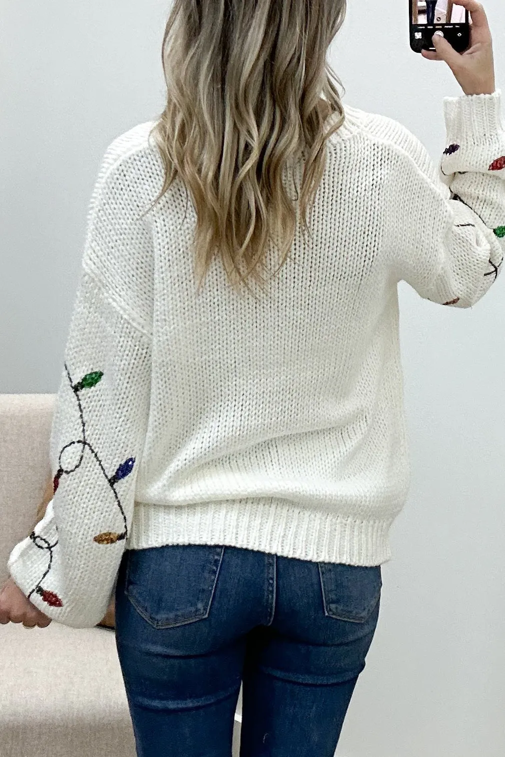 "You Make Me Merry" Sweater (White)