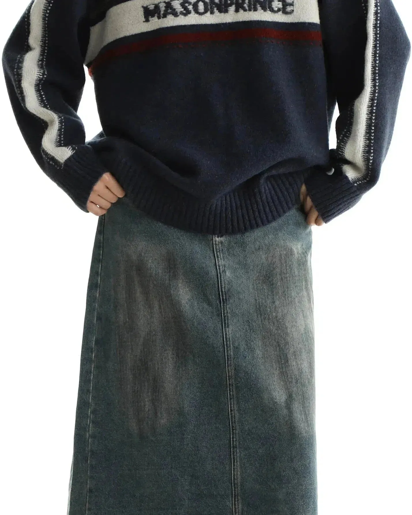 Retro Contrast Loose Sweater