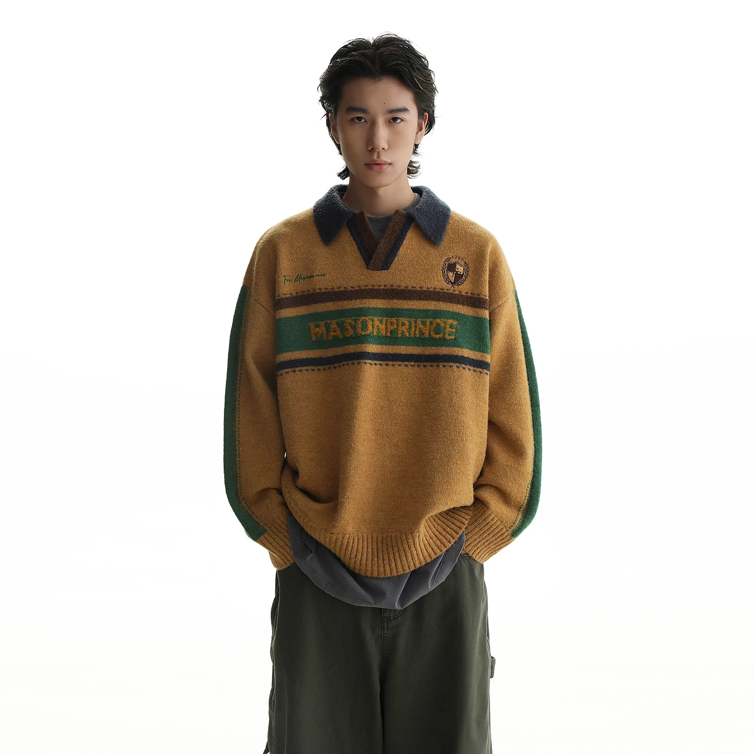 Retro Contrast Loose Sweater