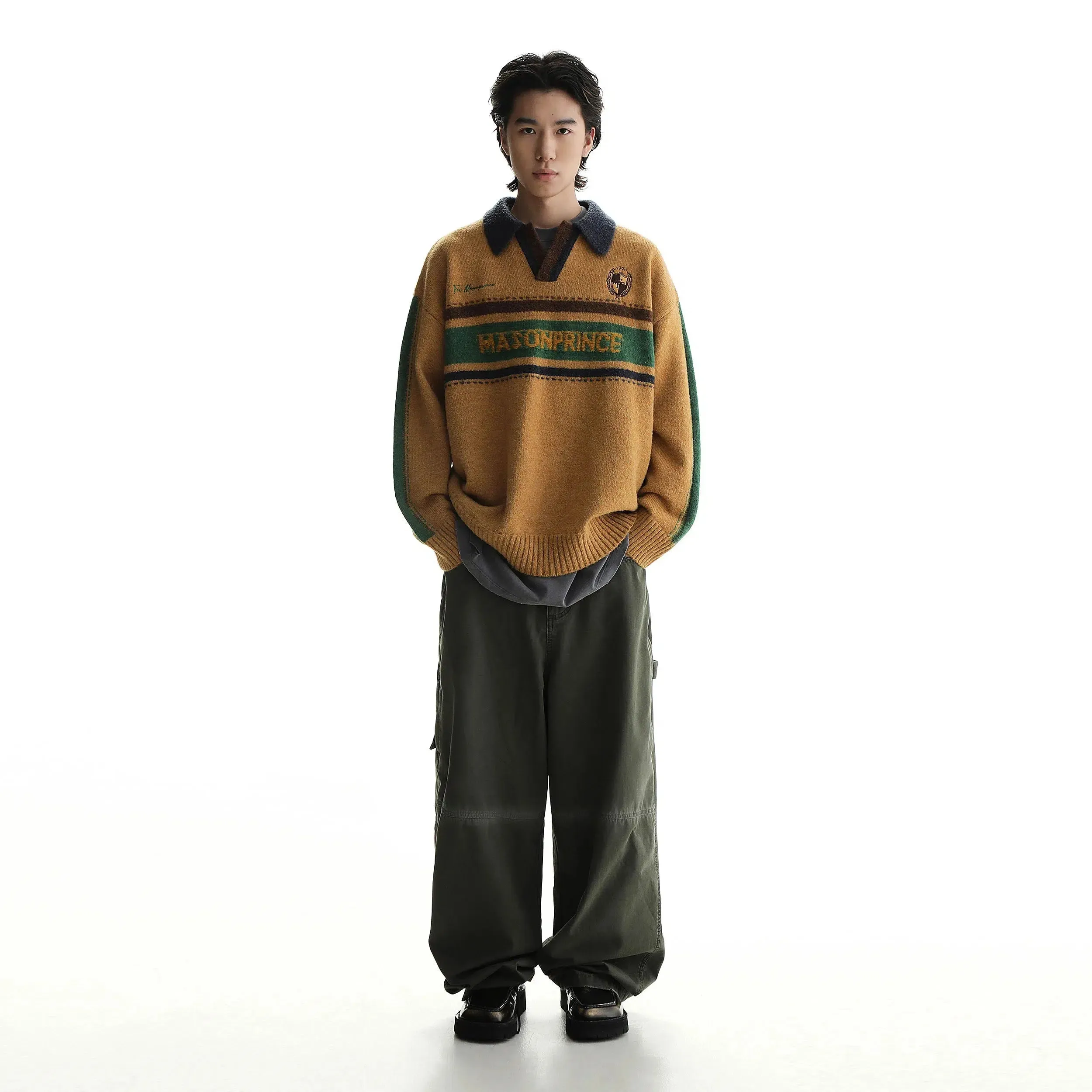 Retro Contrast Loose Sweater