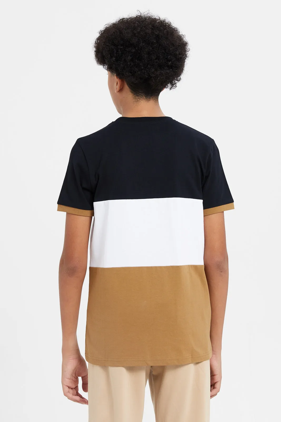 Senior Boys Multicolour Colour Block T-Shirt