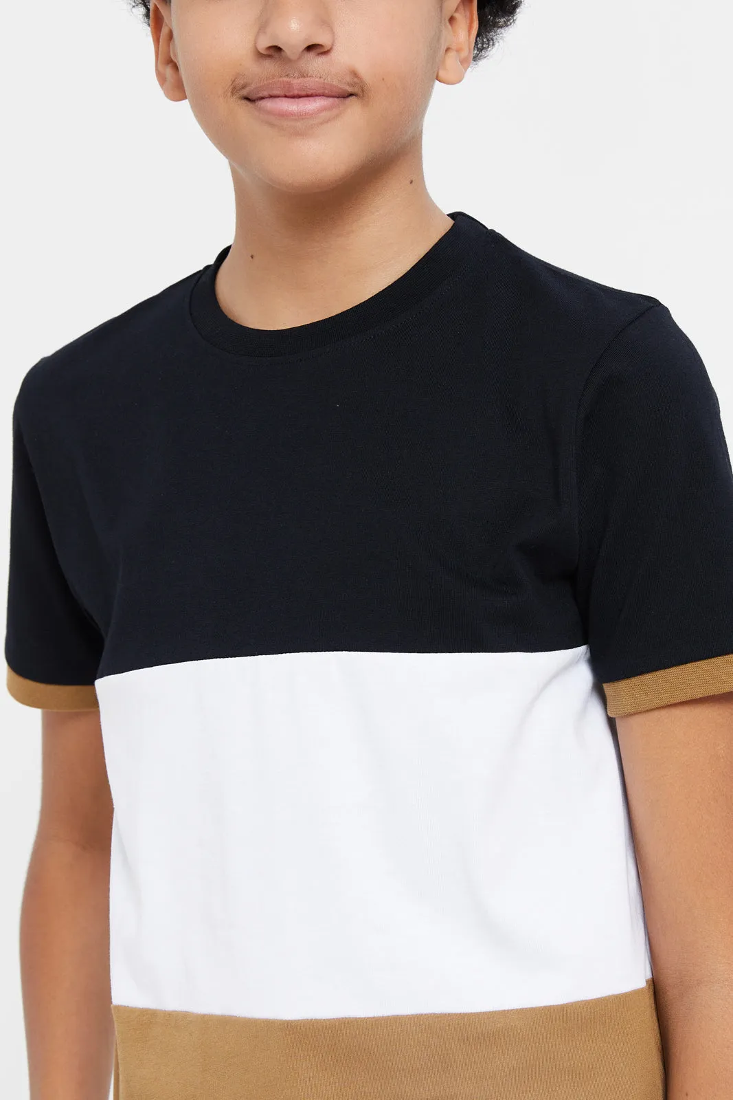 Senior Boys Multicolour Colour Block T-Shirt