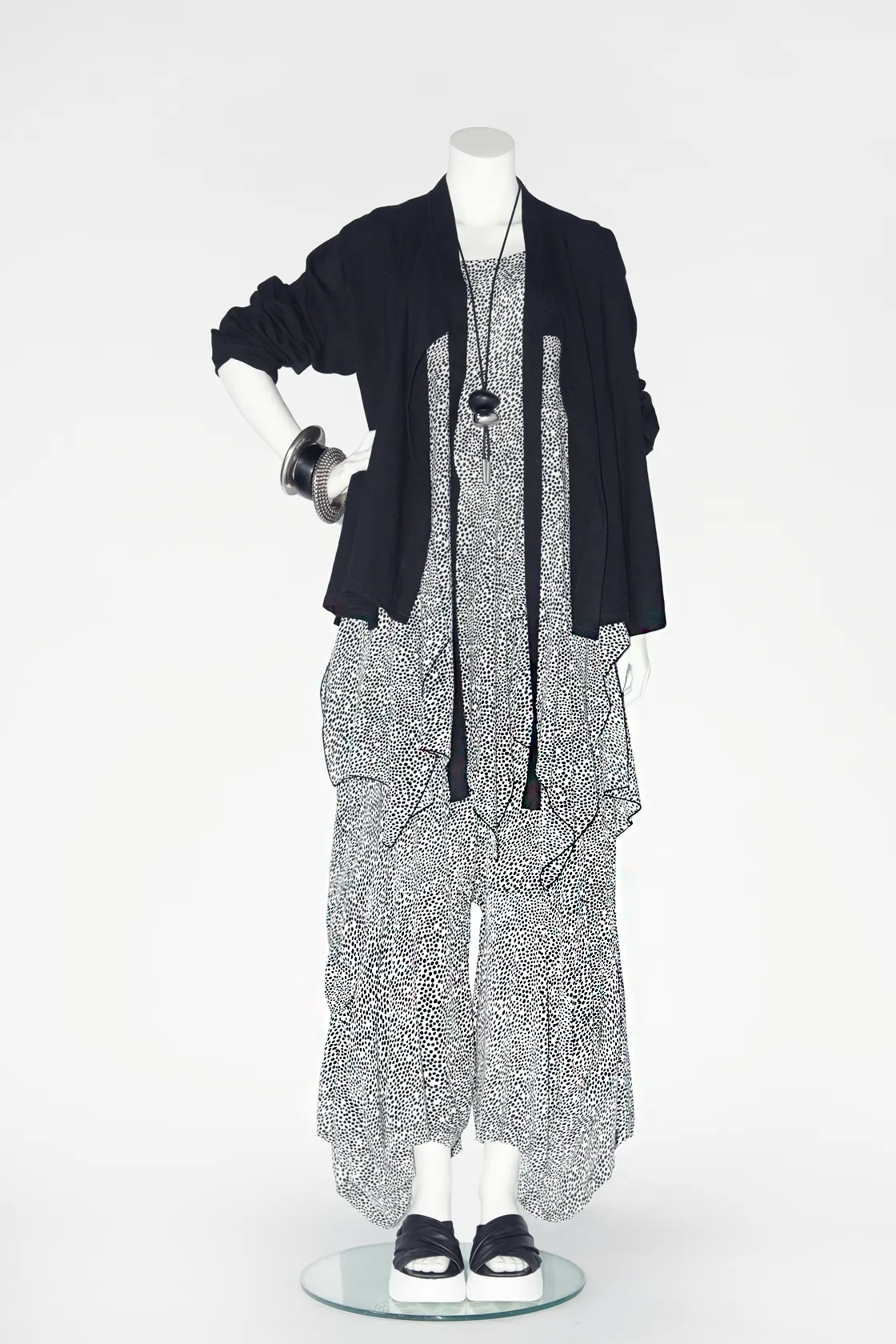 Tie Jacket in Black Papyrus
