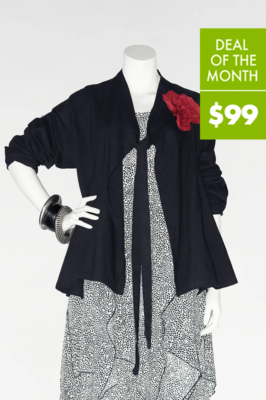 Tie Jacket in Black Papyrus