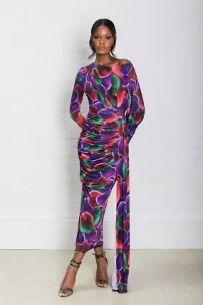 Zariah Dress Purple Print